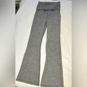 OFFLINE By Aerie Grey The Hugger High Waisted Foldover Flare Legging